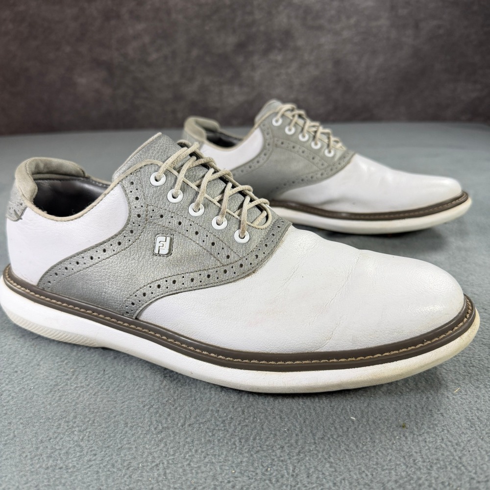 FootJoy Traditions Golf Shoes Mens 11 White Silver Leather Saddle 57914